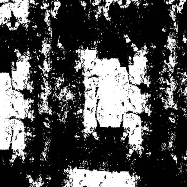 Çatlamış Beton Siyah Beyaz Kaplama Deseni Sıkıntılı — Stok Vektör