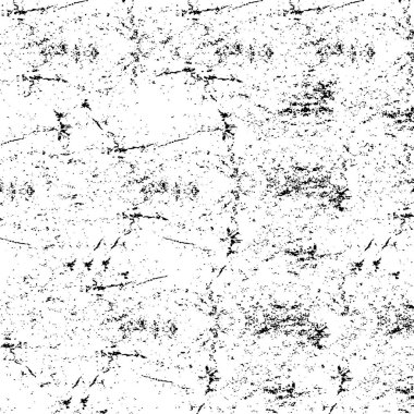 Grunge üst üste biniyor. Soyut siyah-beyaz vektör arkaplanı. Çatlak, leke ve noktalarda kirli desenli tek renkli klasik yüzey. Karanlık korku tarzında eski bir duvar.