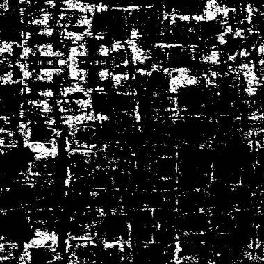 Grunge üst üste biniyor. Soyut siyah-beyaz vektör arkaplanı. Çatlak, leke ve noktalarda kirli desenli tek renkli klasik yüzey. Karanlık korku tarzında eski bir duvar.