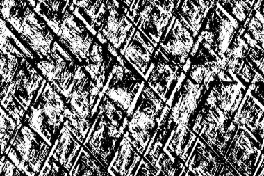 Grunge üst üste biniyor. Soyut siyah-beyaz vektör arkaplanı. Çatlak, leke ve noktalarda kirli desenli tek renkli klasik yüzey. Karanlık korku tarzında eski bir duvar.