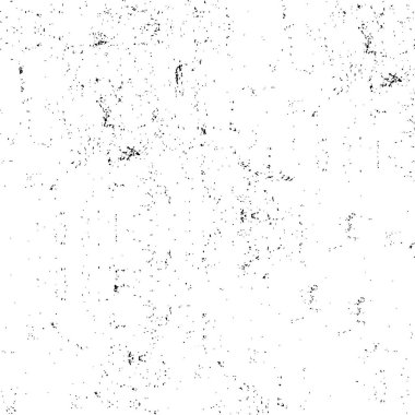 Grunge üst üste biniyor. Soyut siyah-beyaz vektör arkaplanı. Çatlak, leke ve noktalarda kirli desenli tek renkli klasik yüzey. Karanlık korku tarzında eski bir duvar.