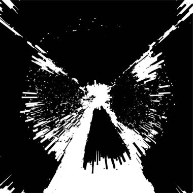 Siyah beyaz desenli, noktalı, lekeli, çizik ve çizikli sıkıntılı bir arkaplan. Soyut vektör illüstrasyonu.