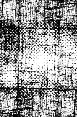 Grunge siyah ve beyaz kentsel vektör doku şablon. Karanlık dağınık toz sıkıntı arka plan kaplaması. Gürültü ve tahıl ile soyut noktalı, çizik, Vintage efekti oluşturmak kolay. Yaşlanma tasarım öğesi