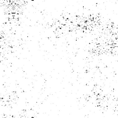 Grunge üst üste biniyor. Soyut siyah-beyaz vektör arkaplanı. Çatlak, leke ve noktalarda kirli desenli tek renkli klasik yüzey. Karanlık korku tarzında eski bir duvar.