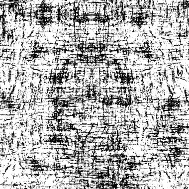 Grunge üst üste biniyor. Soyut siyah-beyaz vektör arkaplanı. Çatlak, leke ve noktalarda kirli desenli tek renkli klasik yüzey. Karanlık korku tarzında eski bir duvar.