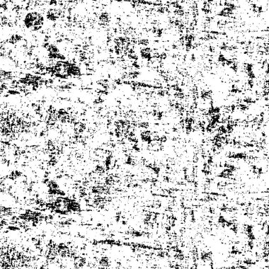 Grunge üst üste biniyor. Soyut siyah-beyaz vektör arkaplanı. Çatlak, leke ve noktalarda kirli desenli tek renkli klasik yüzey. Karanlık korku tarzında eski bir duvar.