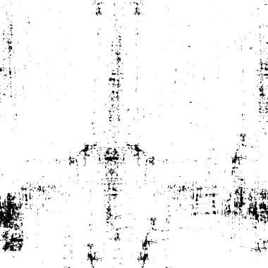 Grunge üst üste biniyor. Soyut siyah-beyaz vektör arkaplanı. Çatlak, leke ve noktalarda kirli desenli tek renkli klasik yüzey. Karanlık korku tarzında eski bir duvar.