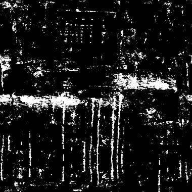 Grunge üst üste biniyor. Soyut siyah-beyaz vektör arkaplanı. Çatlak, leke ve noktalarda kirli desenli tek renkli klasik yüzey. Karanlık korku tarzında eski bir duvar.