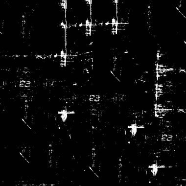 Grunge üst üste biniyor. Soyut siyah-beyaz vektör arkaplanı. Çatlak, leke ve noktalarda kirli desenli tek renkli klasik yüzey. Karanlık korku tarzında eski bir duvar.