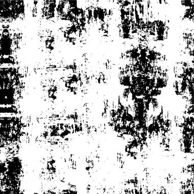 Grunge üst üste biniyor. Soyut siyah-beyaz vektör arkaplanı. Çatlak, leke ve noktalarda kirli desenli tek renkli klasik yüzey. Karanlık korku tarzında eski bir duvar.