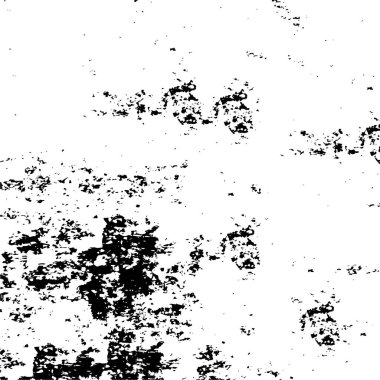 Grunge üst üste biniyor. Soyut siyah-beyaz vektör arkaplanı. Çatlak, leke ve noktalarda kirli desenli tek renkli klasik yüzey. Karanlık korku tarzında eski bir duvar.