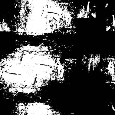 Grunge üst üste biniyor. Soyut siyah-beyaz vektör arkaplanı. Çatlak, leke ve noktalarda kirli desenli tek renkli klasik yüzey. Karanlık korku tarzında eski bir duvar.