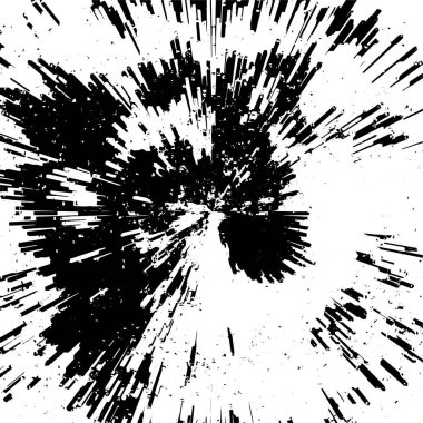Grunge üst üste biniyor. Soyut siyah-beyaz vektör arkaplanı. Çatlak, leke ve noktalarda kirli desenli tek renkli klasik yüzey. Karanlık korku tarzında eski bir duvar.