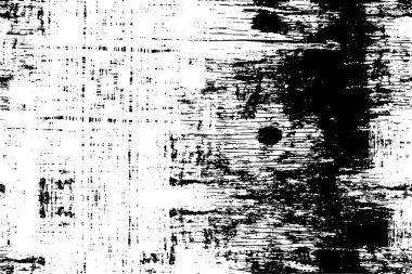 Grunge üst üste biniyor. Soyut siyah-beyaz vektör arkaplanı. Çatlak, leke ve noktalarda kirli desenli tek renkli klasik yüzey. Karanlık korku tarzında eski bir duvar.