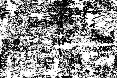 Grunge üst üste biniyor. Soyut siyah-beyaz vektör arkaplanı. Çatlak, leke ve noktalarda kirli desenli tek renkli klasik yüzey. Karanlık korku tarzında eski bir duvar.
