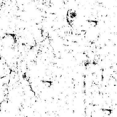 Grunge siyah ve beyaz dikişsiz desen. Tek renkli soyut doku. Çatlakların, sürtünmelerin, talaşların, lekelerin, mürekkep lekelerinin, çizgilerin arka planı. Koyu tasarım arka plan yüzeyi. Gri yazdırma öğesi