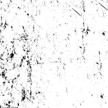Grunge üst üste biniyor. Soyut siyah-beyaz vektör arkaplanı. Çatlak, leke ve noktalarda kirli desenli tek renkli klasik yüzey. Karanlık korku tarzında eski bir duvar.