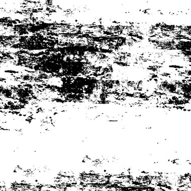 Grunge üst üste biniyor. Soyut siyah-beyaz vektör arkaplanı. Çatlak, leke ve noktalarda kirli desenli tek renkli klasik yüzey. Karanlık korku tarzında eski bir duvar.