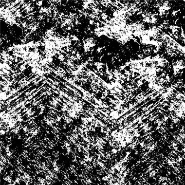 Soyut grunge gri koyu sıva duvar arkaplanı. Siyah beyaz boya sıçramış. Sanat, biçimlendirilmiş dokuma afişi, duvar kağıdı. Arkaplanda noktalar, çatlaklar, noktalar, fişler var. Tek renkli baskı