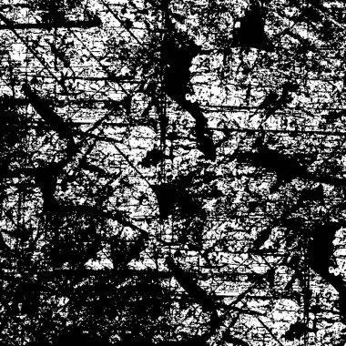 Grunge black and white pattern. Monochrome particles abstract texture. Background of cracks, scuffs, chips, stains, ink spots, lines. Dark design background surface. Gray printing element