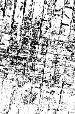 Çizik ve çatlaklarla dolu bir duvar parçası. Herhangi bir tasarım üzerine grunge illüstrasyonunu yükle. Vintage efektli soyut kumlu arkaplan