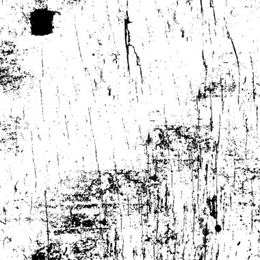 Grunge üst üste biniyor. Soyut siyah-beyaz vektör arkaplanı. Çatlak, leke ve noktalarda kirli desenli tek renkli klasik yüzey. Karanlık korku tarzında eski bir duvar.