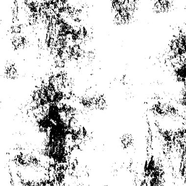 Grunge üst üste biniyor. Soyut siyah-beyaz vektör arkaplanı. Çatlak, leke ve noktalarda kirli desenli tek renkli klasik yüzey. Karanlık korku tarzında eski bir duvar.