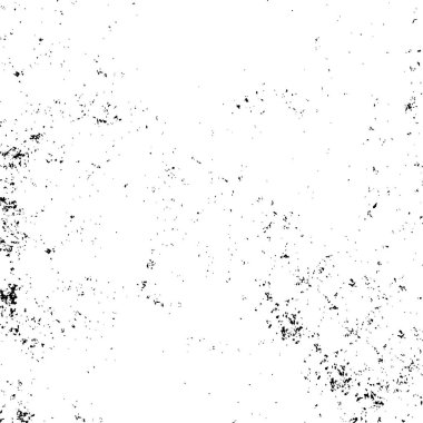 Grunge üst üste biniyor. Soyut siyah-beyaz vektör arkaplanı. Çatlak, leke ve noktalarda kirli desenli tek renkli klasik yüzey. Karanlık korku tarzında eski bir duvar.