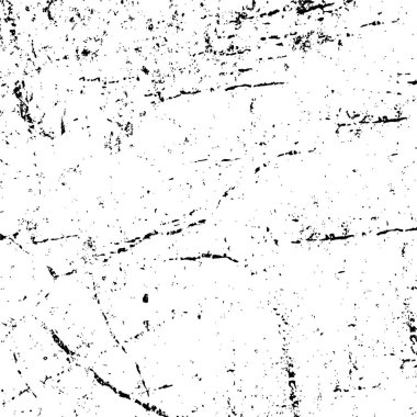 Grunge üst üste biniyor. Soyut siyah-beyaz vektör arkaplanı. Çatlak, leke ve noktalarda kirli desenli tek renkli klasik yüzey. Karanlık korku tarzında eski bir duvar.