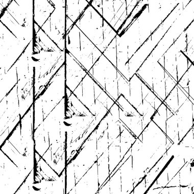 Vektör grunge dokusu. Siyah beyaz arka plan. Soyut monokrom resim koyu tonlarda solmuş bir efekt içerir