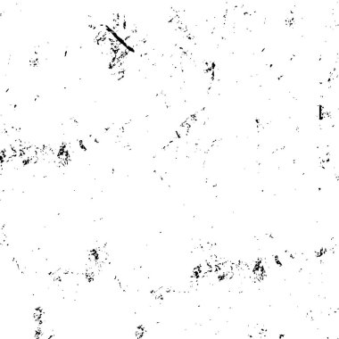 Grunge üst üste biniyor. Soyut siyah-beyaz vektör arkaplanı. Çatlak, leke ve noktalarda kirli desenli tek renkli klasik yüzey. Karanlık korku tarzında eski bir duvar.