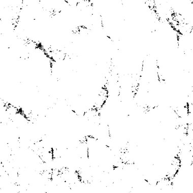 Grunge üst üste biniyor. Soyut siyah-beyaz vektör arkaplanı. Çatlak, leke ve noktalarda kirli desenli tek renkli klasik yüzey. Karanlık korku tarzında eski bir duvar.