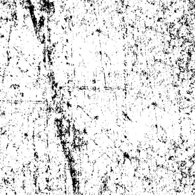 Grunge üst üste biniyor. Soyut siyah-beyaz vektör arkaplanı. Çatlak, leke ve noktalarda kirli desenli tek renkli klasik yüzey. Karanlık korku tarzında eski bir duvar.