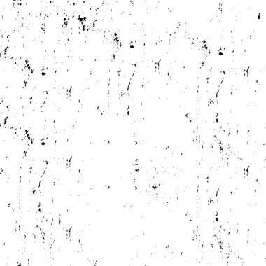 Grunge üst üste biniyor. Soyut siyah-beyaz vektör arkaplanı. Çatlak, leke ve noktalarda kirli desenli tek renkli klasik yüzey. Karanlık korku tarzında eski bir duvar.