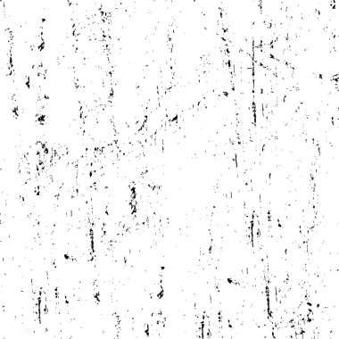 Grunge üst üste biniyor. Soyut siyah-beyaz vektör arkaplanı. Çatlak, leke ve noktalarda kirli desenli tek renkli klasik yüzey. Karanlık korku tarzında eski bir duvar.