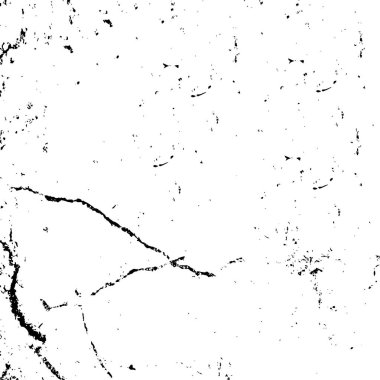 Grunge üst üste biniyor. Soyut siyah-beyaz vektör arkaplanı. Çatlak, leke ve noktalarda kirli desenli tek renkli klasik yüzey. Karanlık korku tarzında eski bir duvar.