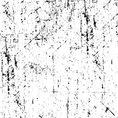 Grunge üst üste biniyor. Soyut siyah-beyaz vektör arkaplanı. Çatlak, leke ve noktalarda kirli desenli tek renkli klasik yüzey. Karanlık korku tarzında eski bir duvar.