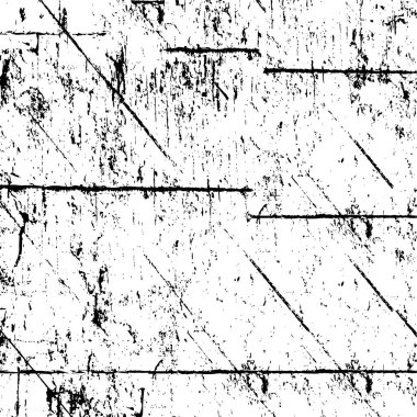 Grunge üst üste biniyor. Soyut siyah-beyaz vektör arkaplanı. Çatlak, leke ve noktalarda kirli desenli tek renkli klasik yüzey. Karanlık korku tarzında eski bir duvar.