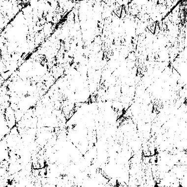 Grunge üst üste biniyor. Soyut siyah-beyaz vektör arkaplanı. Çatlak, leke ve noktalarda kirli desenli tek renkli klasik yüzey. Karanlık korku tarzında eski bir duvar.