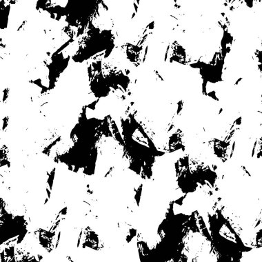 Grunge üst üste biniyor. Soyut siyah-beyaz vektör arkaplanı. Çatlak, leke ve noktalarda kirli desenli tek renkli klasik yüzey. Karanlık korku tarzında eski bir duvar.