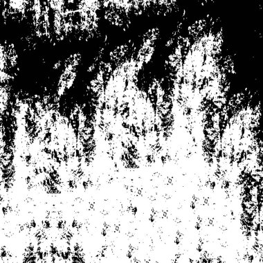 Grunge üst üste biniyor. Soyut siyah-beyaz vektör arkaplanı. Çatlak, leke ve noktalarda kirli desenli tek renkli klasik yüzey. Karanlık korku tarzında eski bir duvar.