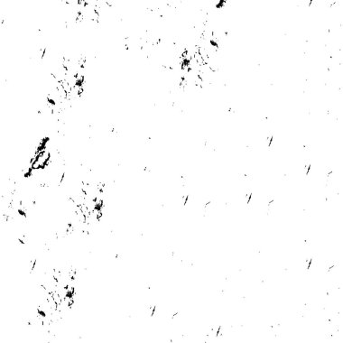 Grunge üst üste biniyor. Soyut siyah-beyaz vektör arkaplanı. Çatlak, leke ve noktalarda kirli desenli tek renkli klasik yüzey. Karanlık korku tarzında eski bir duvar.