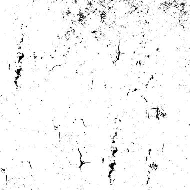 Grunge üst üste biniyor. Soyut siyah-beyaz vektör arkaplanı. Çatlak, leke ve noktalarda kirli desenli tek renkli klasik yüzey. Karanlık korku tarzında eski bir duvar.