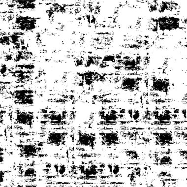 Grunge üst üste biniyor. Soyut siyah-beyaz vektör arkaplanı. Çatlak, leke ve noktalarda kirli desenli tek renkli klasik yüzey. Karanlık korku tarzında eski bir duvar.