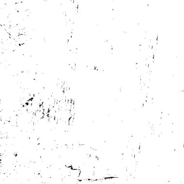 Grunge üst üste biniyor. Soyut siyah-beyaz vektör arkaplanı. Çatlak, leke ve noktalarda kirli desenli tek renkli klasik yüzey. Karanlık korku tarzında eski bir duvar.