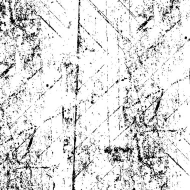 Grunge üst üste biniyor. Soyut siyah-beyaz vektör arkaplanı. Çatlak, leke ve noktalarda kirli desenli tek renkli klasik yüzey. Karanlık korku tarzında eski bir duvar.