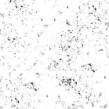 Grunge üst üste biniyor. Soyut siyah-beyaz vektör arkaplanı. Çatlak, leke ve noktalarda kirli desenli tek renkli klasik yüzey. Karanlık korku tarzında eski bir duvar.