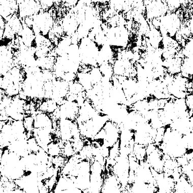 Grunge üst üste biniyor. Soyut siyah-beyaz vektör arkaplanı. Çatlak, leke ve noktalarda kirli desenli tek renkli klasik yüzey. Karanlık korku tarzında eski bir duvar.