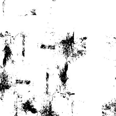 Grunge üst üste biniyor. Soyut siyah-beyaz vektör arkaplanı. Çatlak, leke ve noktalarda kirli desenli tek renkli klasik yüzey. Karanlık korku tarzında eski bir duvar.