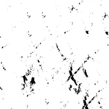 Grunge üst üste biniyor. Soyut siyah-beyaz vektör arkaplanı. Çatlak, leke ve noktalarda kirli desenli tek renkli klasik yüzey. Karanlık korku tarzında eski bir duvar.